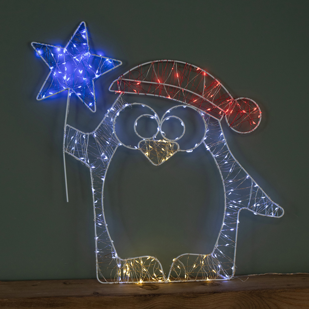 Samuel Alexander 210 Twinkling LED Light-Up Penguin Dewdrop Silhouette Christmas Decoration 52cm Image 1