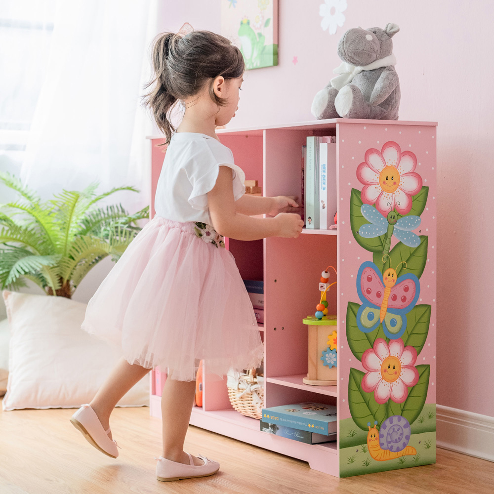 Teamson Kids Fantasy Fields Single Door 8 Shelf Toy Furniture Magic Garden Bookshelf Image 5