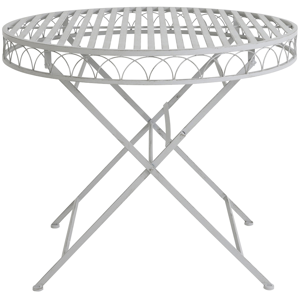Charles Bentley 4 Seater Grey Decorative Rustic Metal Garden Bistro Set Image 6