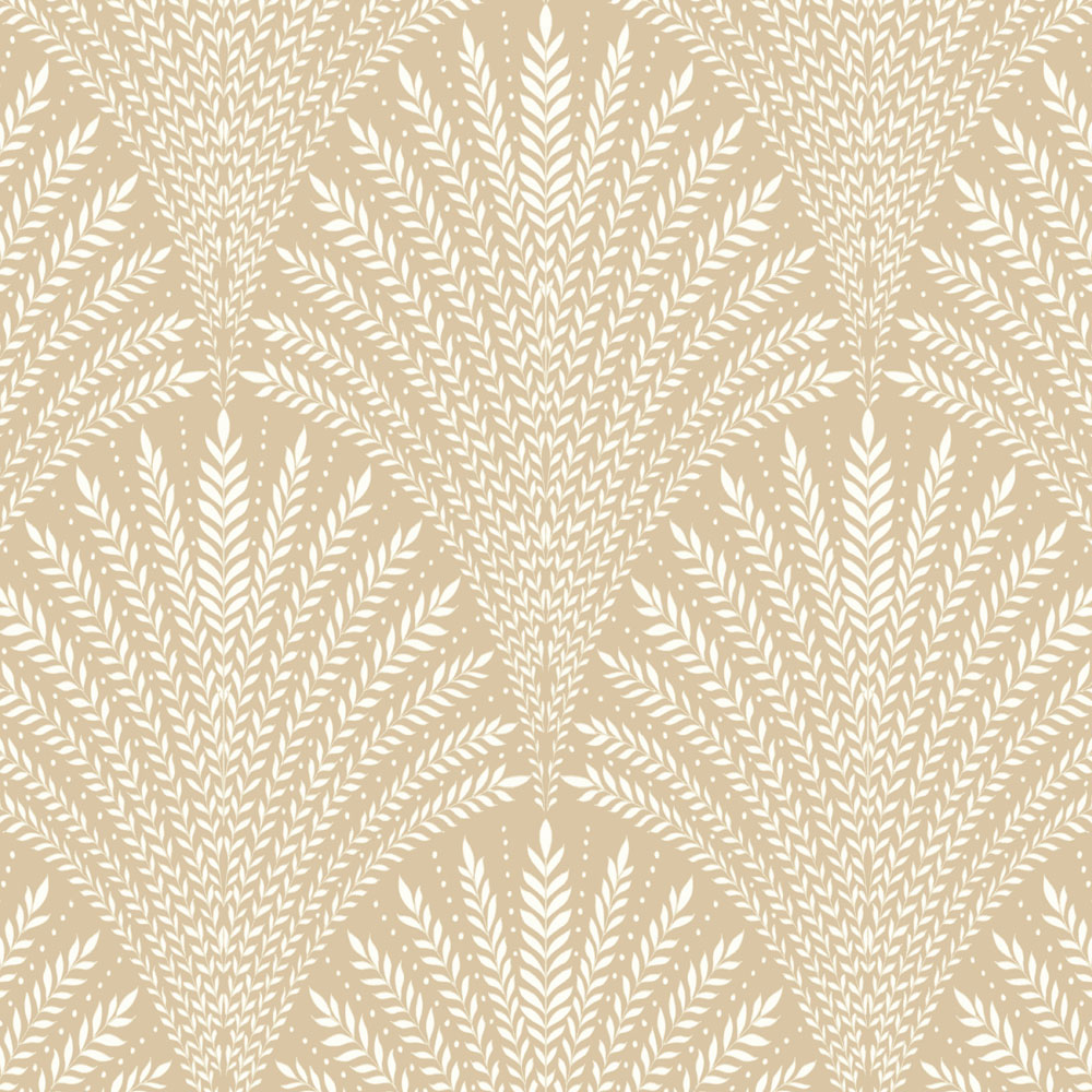 Hoopla Walls Elegance Leaf Fan Gold Wallpaper Image 1