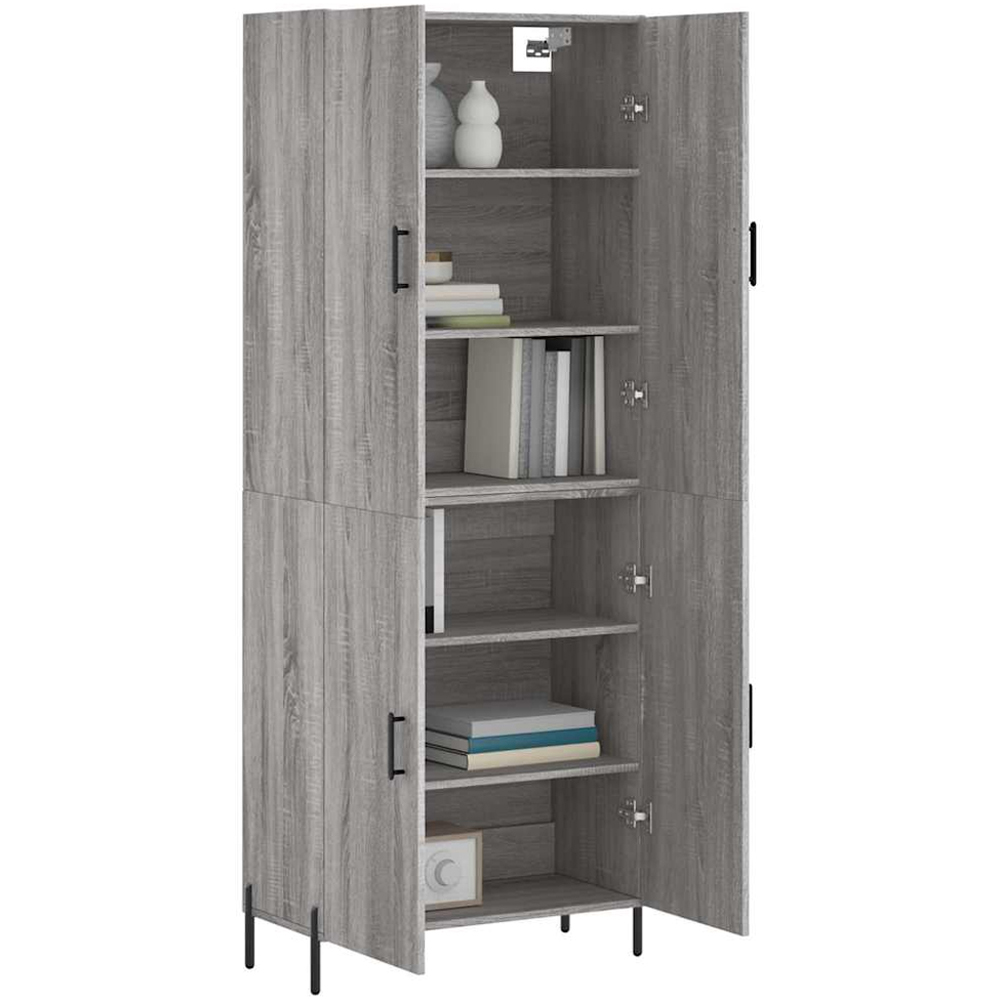 vidaXL 4 Door Grey Sonoma Highboard Image 3