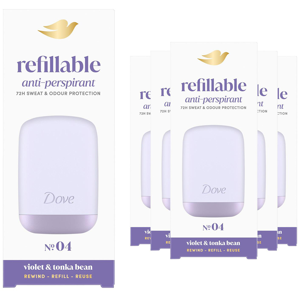 Dove No. 4 Violet and Tonka Bean Antiperspirant Kit Case and Refill 35ml 6 Pack Image 1