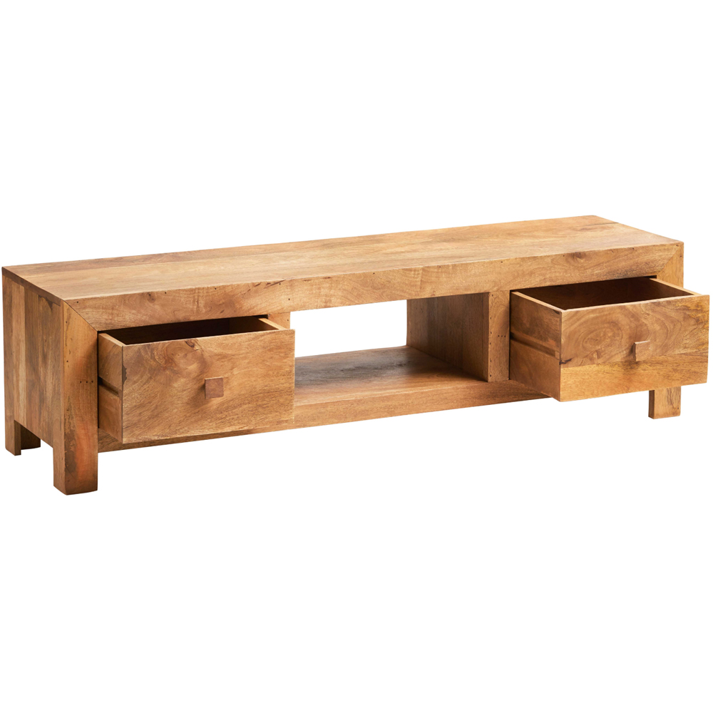 Brooklyn Napoli Toko 2 Drawer Single Shelf Light Mango Wide Screen TV Unit Image 3