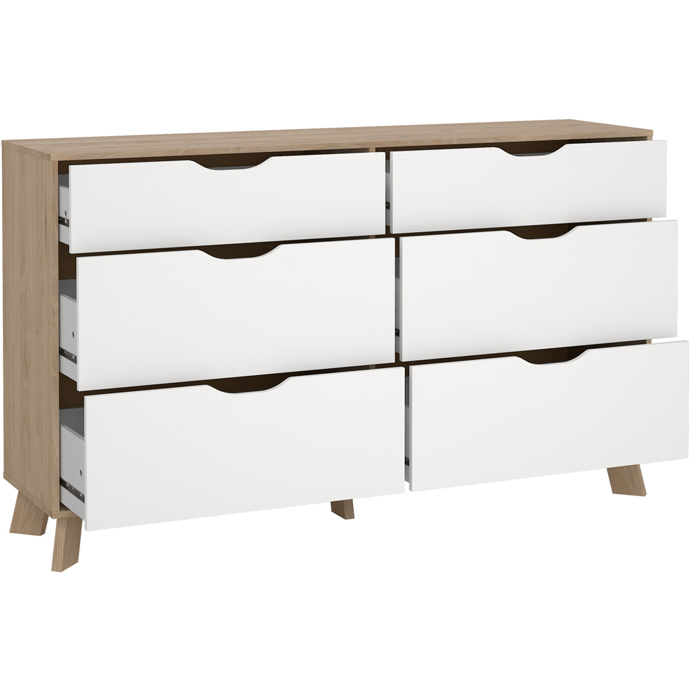 Furniture To Go Ikast 6 Drawer Brown and White Chest of Drawers Image 4