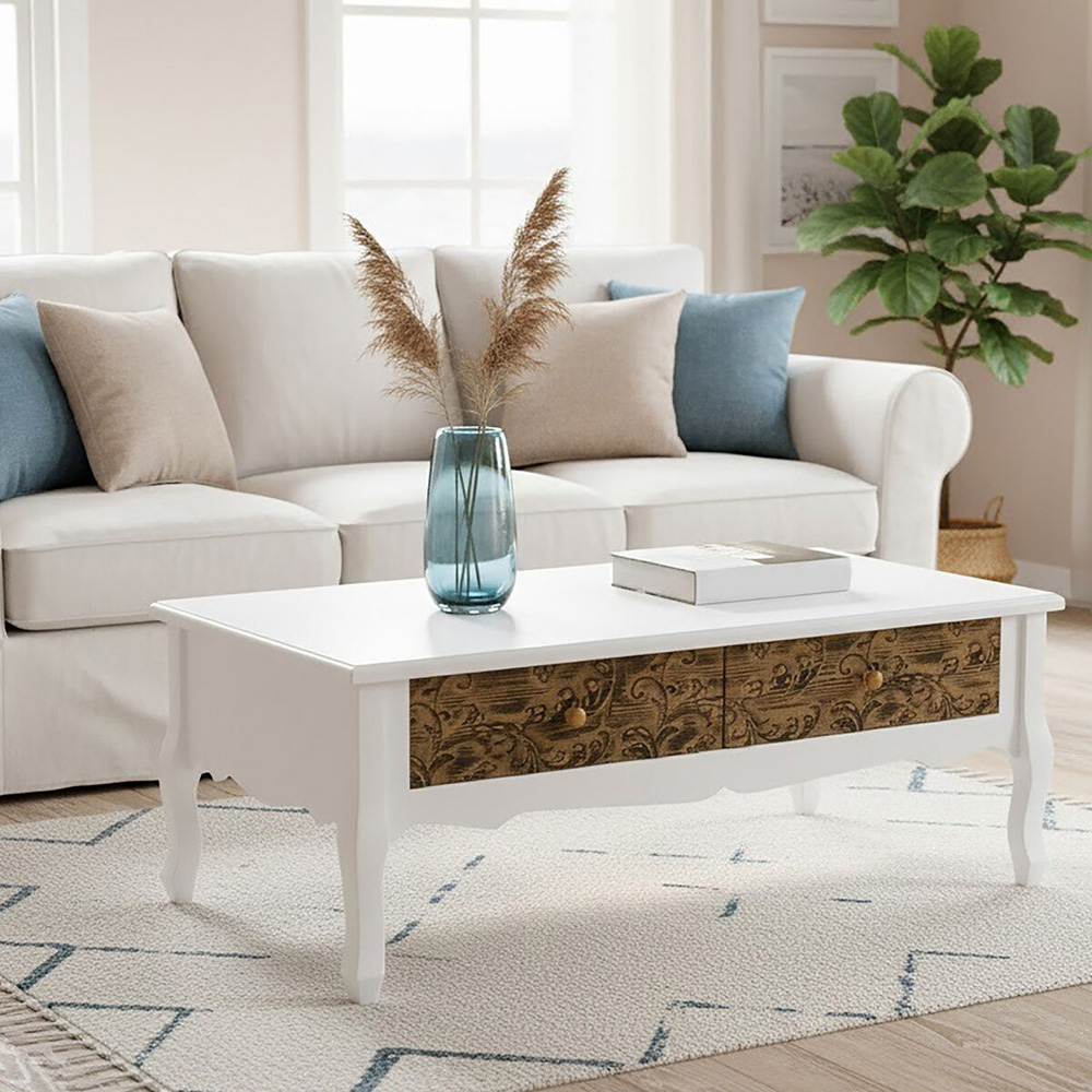 Premier Housewares Bali Embossed Detail Coffee Table Image 3