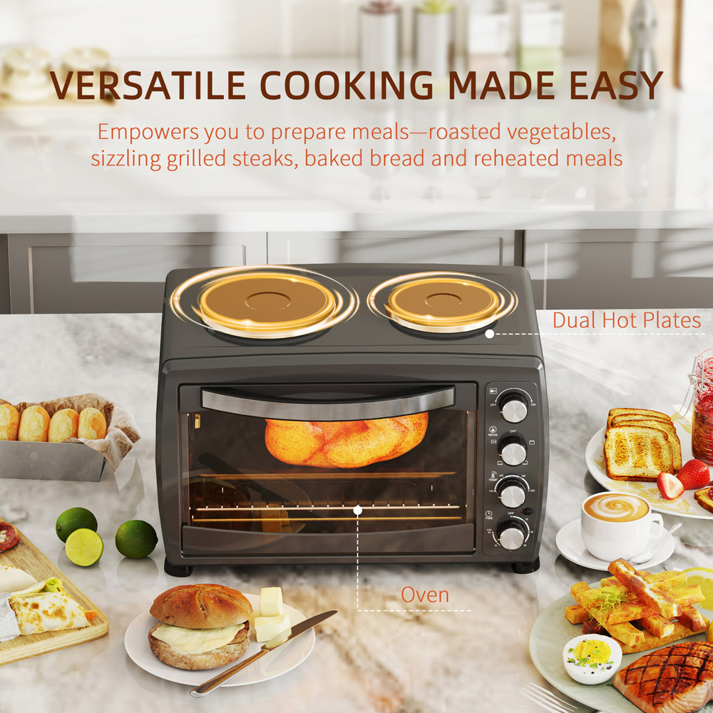HOMCOM 800-199V70BK Black 36L Countertop Toaster Oven 2600W Image 3
