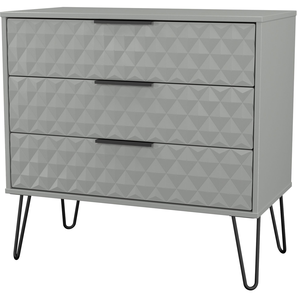 Crowndale Harlequin 3 Drawer Dusk Grey Chest of Drawers Ready Assembled Image 2