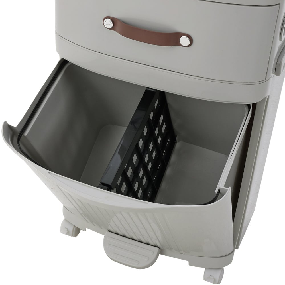 Living and Home 3 Tier Grey Dry Wet Trash Bin with Divider 45L Image 5