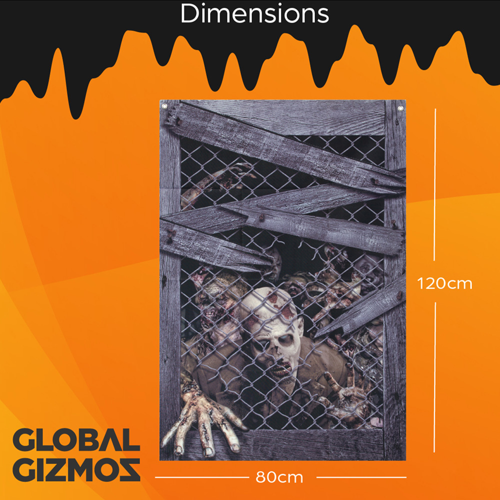 Benross Creepy Zombie Halloween Window Backdrop 120cm Image 9