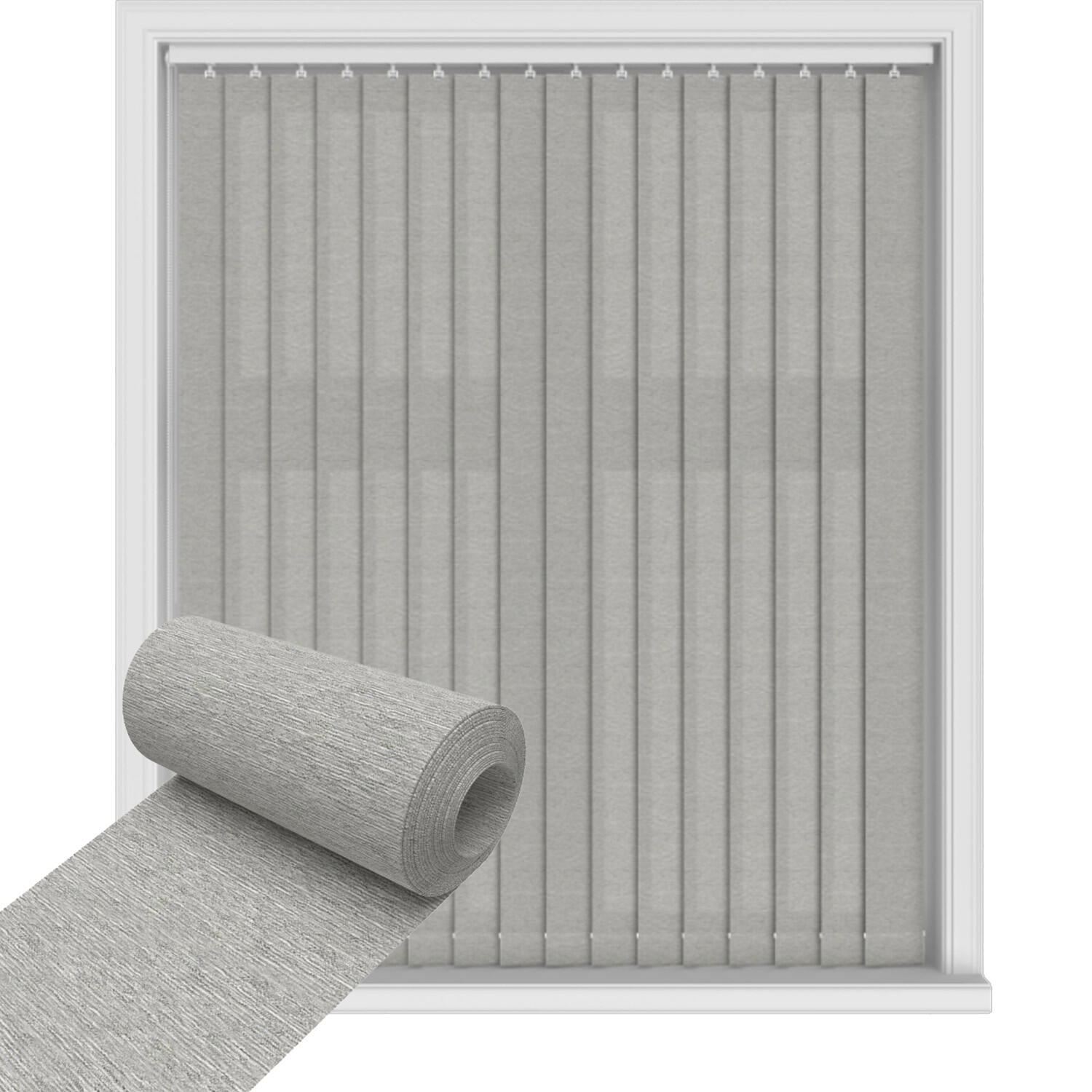 Polyester Vertical Blinds Grey 1.83 x 2.29m Image 3