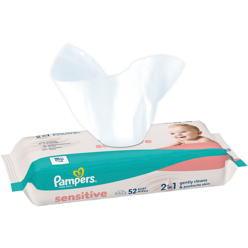 Pampers Sensitive 2 in 1 Baby Wipes 52 Image 2