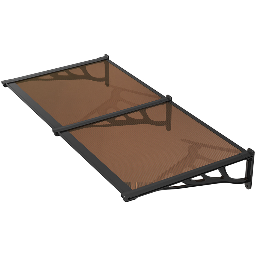 Living and Home Dark Brown Flat Door and Window Canopy 1.9 x 0.9m Image 2