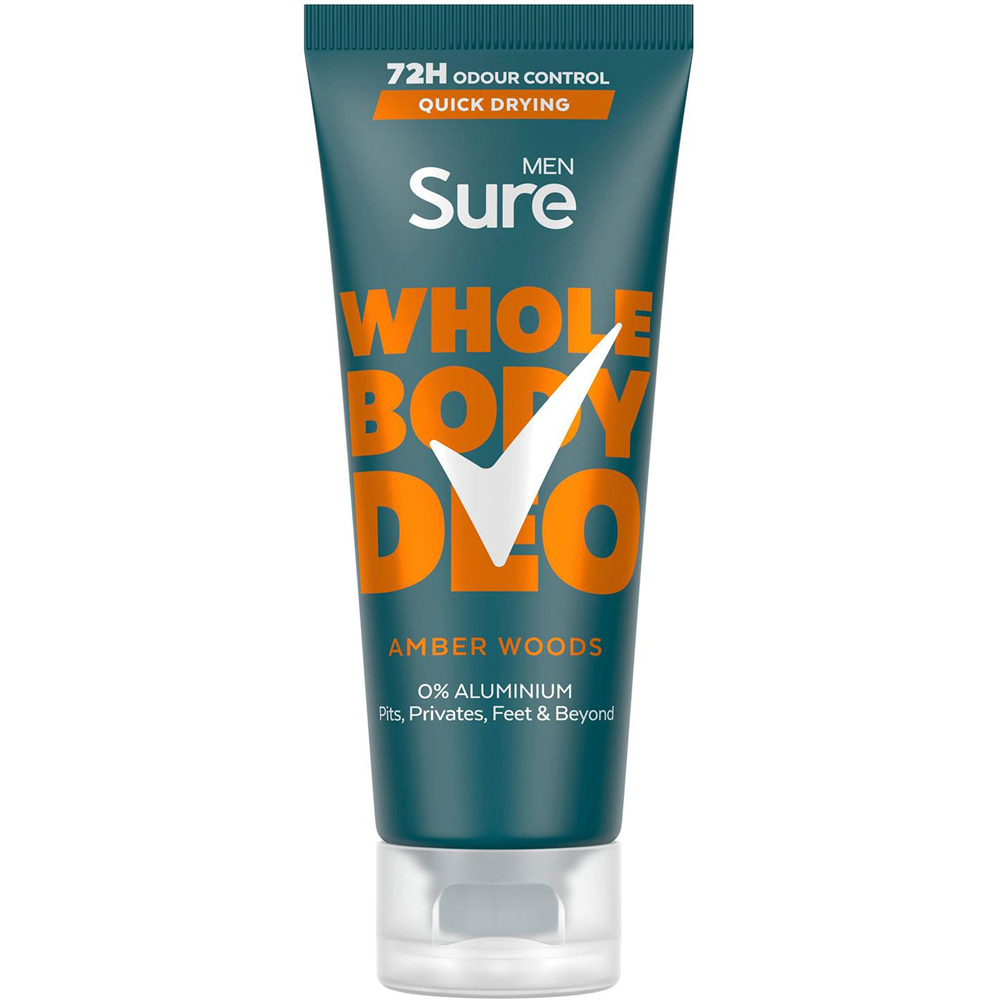 Sure Men Whole Body Amber Woods 72H Odour Control Deodorant Cream 75ml 6 Pack Image 2