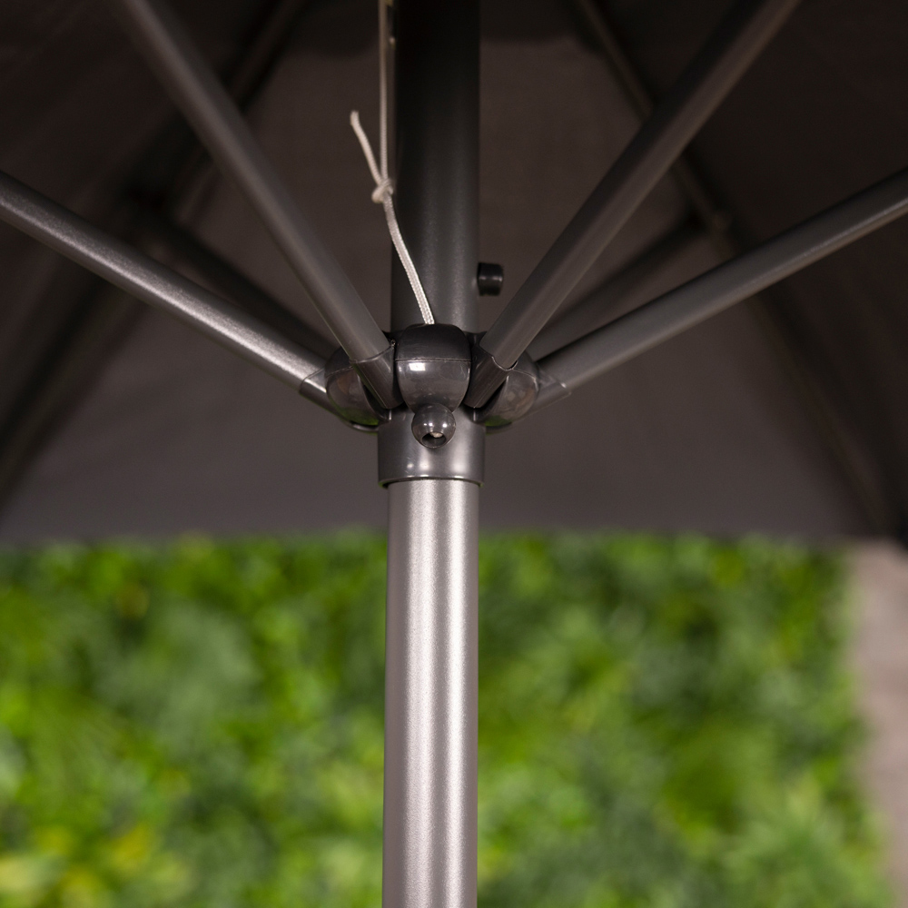 Charles Bentley Grey Metal Crank Parasol 2m Image 8
