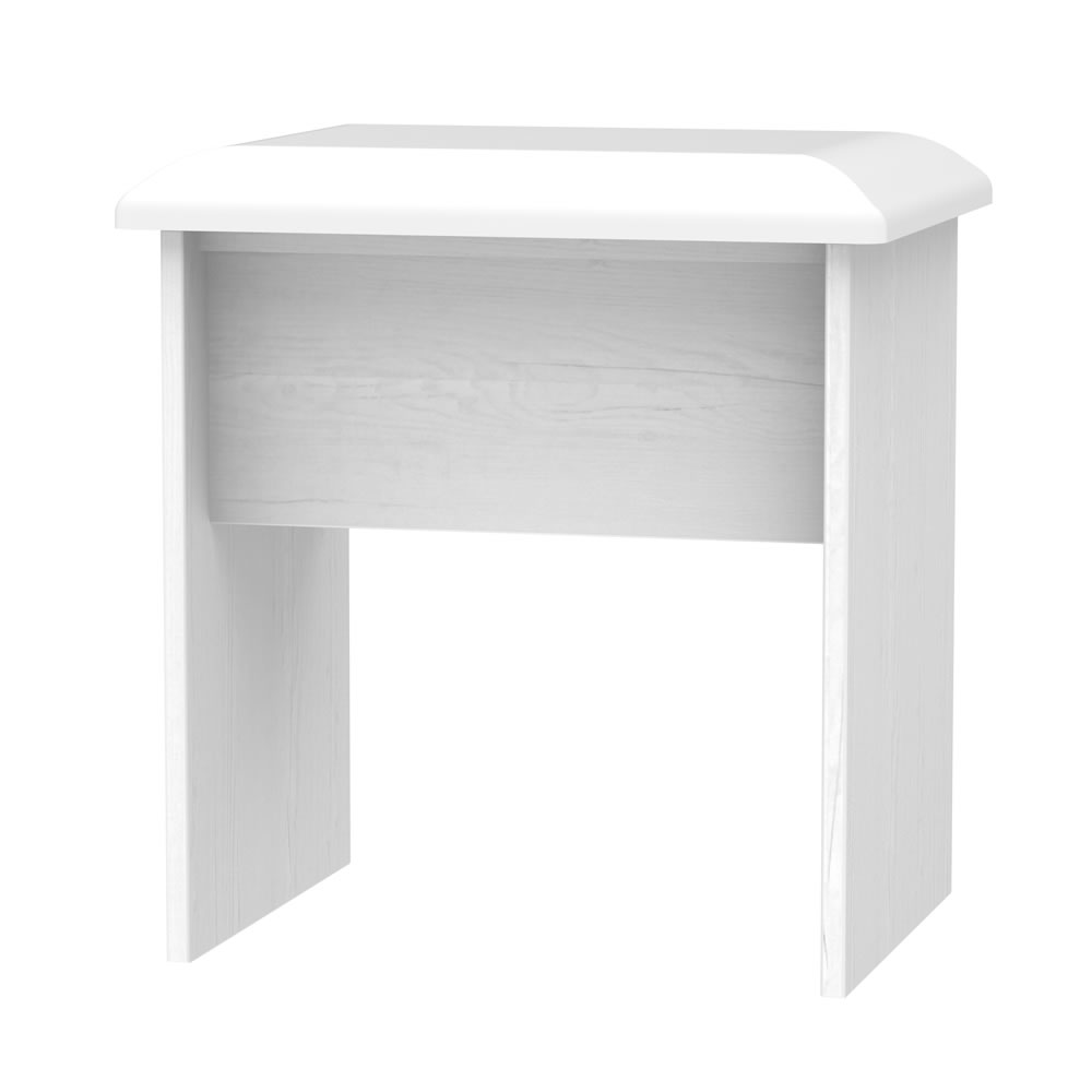 Madrid White Dressing Table Stool Image 1