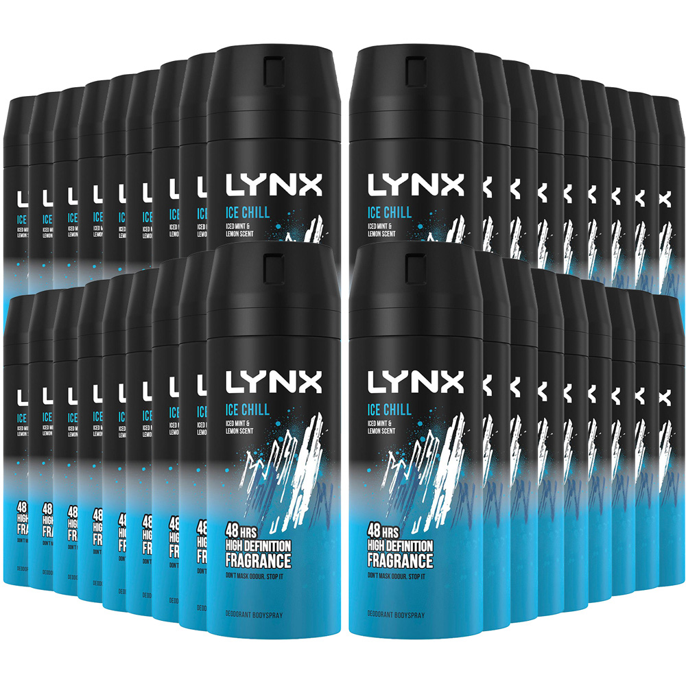 Lynx Ice Chill Iced Mint and Lemon 48H Protection Deodorant Body Spray 150ml 36 Pack Image 1