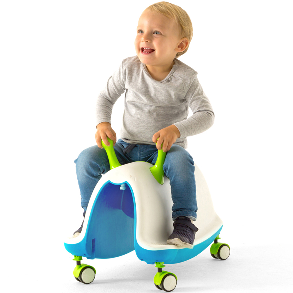 Chillafish Trackie 4 in 1 Lime Blue Ride On Play Train Image 3