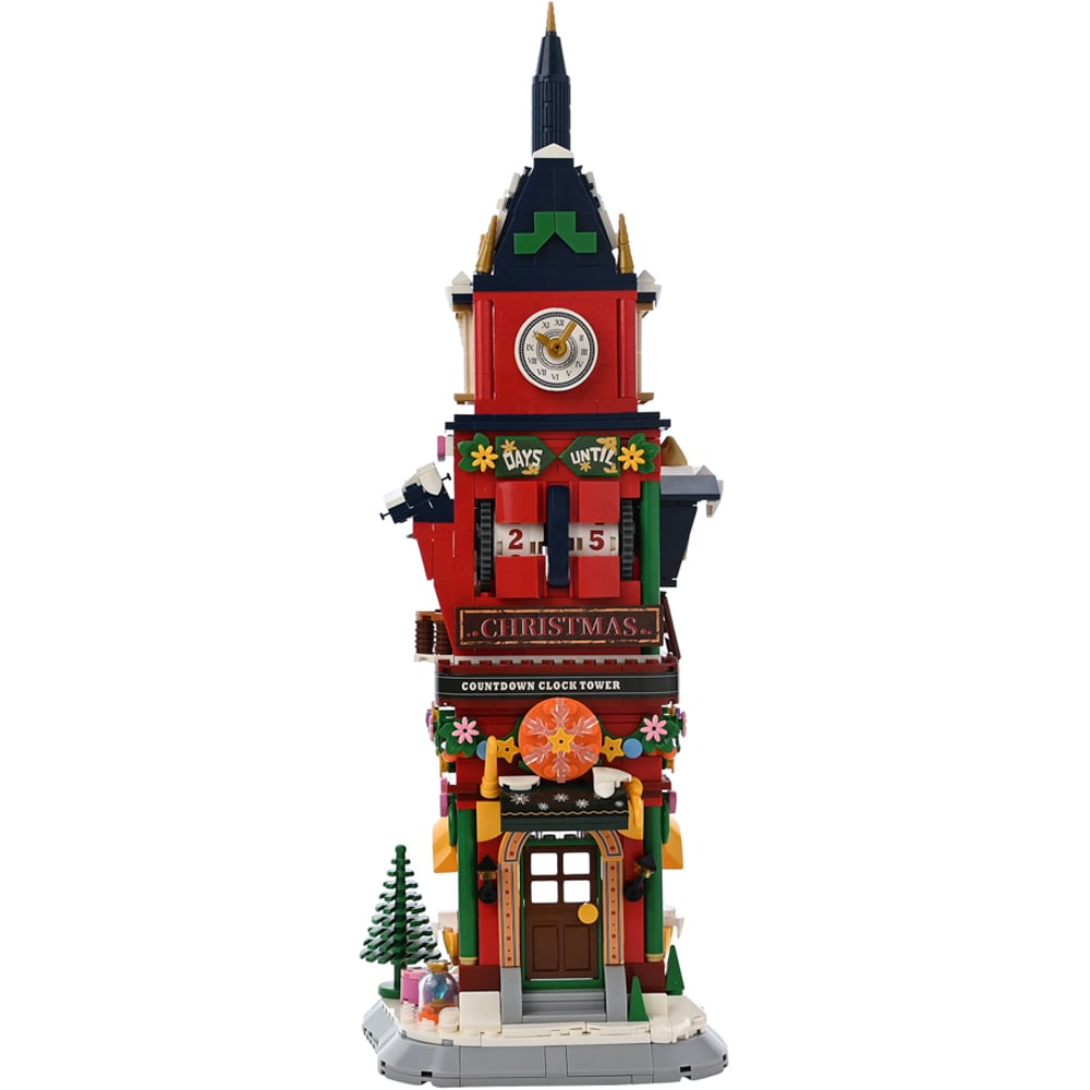 The Seasonal Gift Co. Toy Shop 1084 Piece Kids Christmas Clock Tower Brick Building Set Image 4