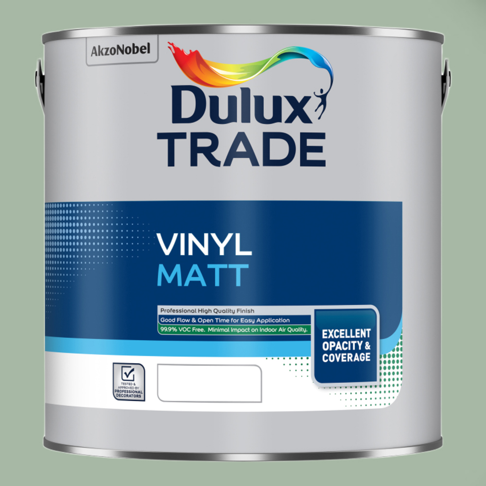 Dulux Trade Dewy Lawn Walls and Ceilings Vinyl Matt Paint 2.5L Image 2