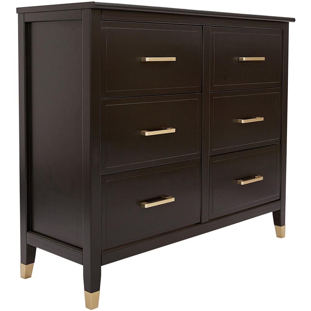 Palazzi 6 Drawer Black Chest of Drawers Image 2