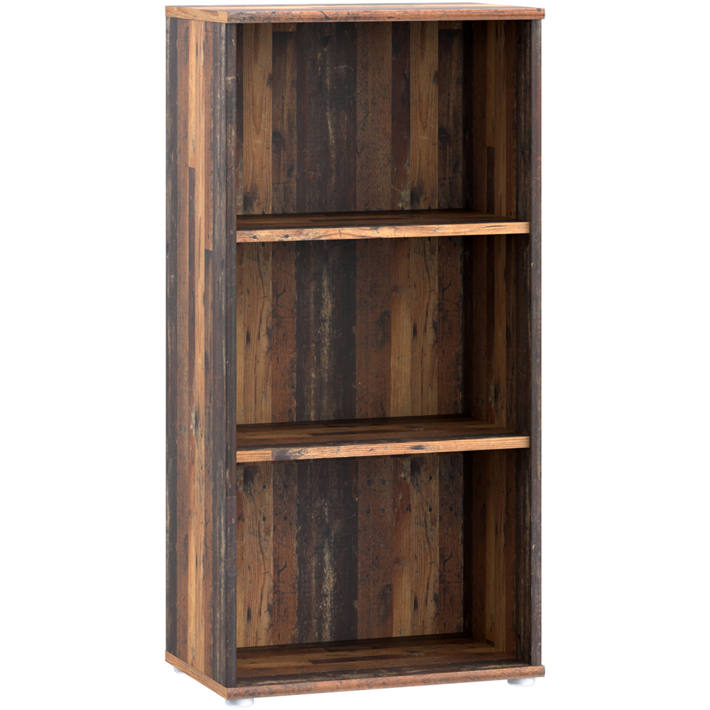 Florence Essential 2 Shelf Vintage Oak Tall Narrow Bookcase Image 2