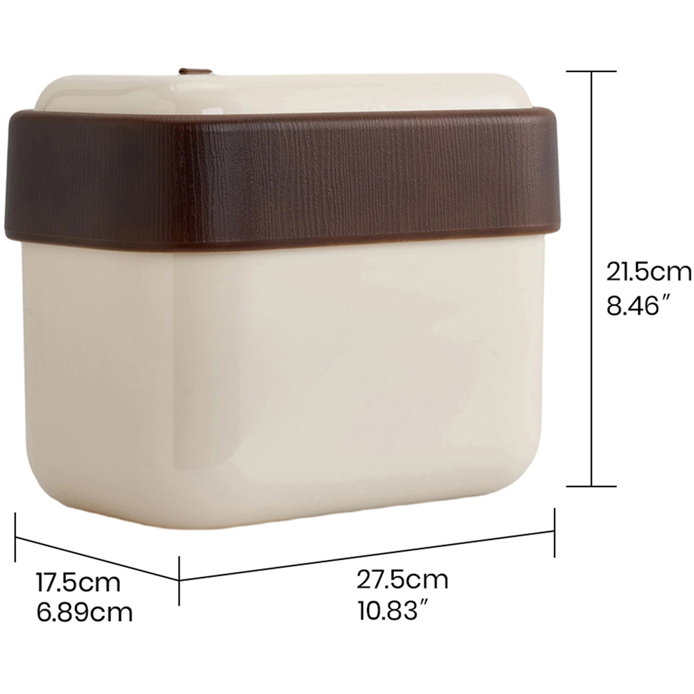 Living and Home Cream White Hanging Kitchen Bin with Lid 7L Image 8