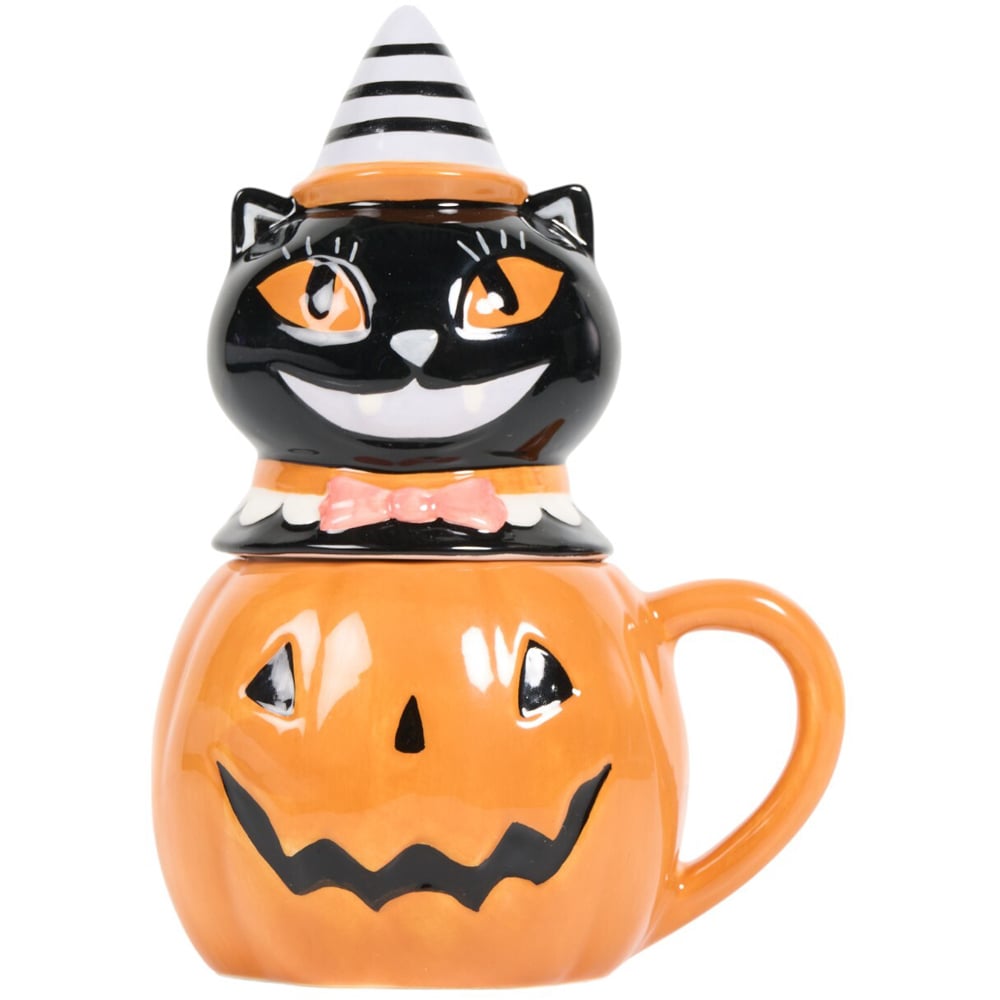 Pumpkin Cat Mug - Orange Image 1