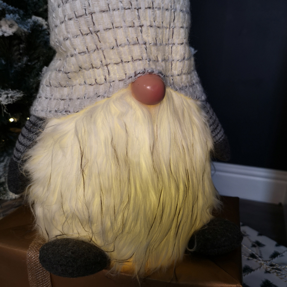 Samuel Alexander Light Grey Sitting Gonk Christmas Decoration 50cm Image 3