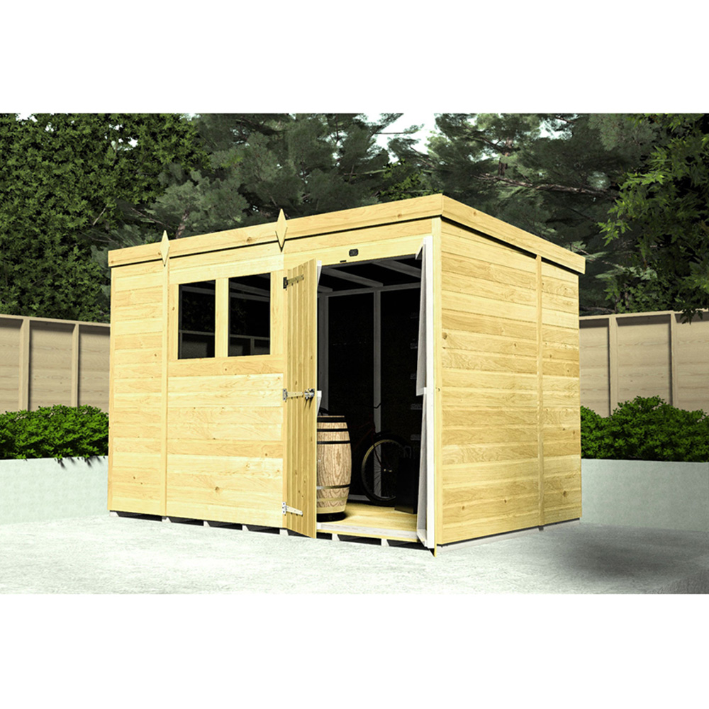 DIY Sheds 18 x 4ft Tongue and Groove Timber Pent Security Shed Image 4