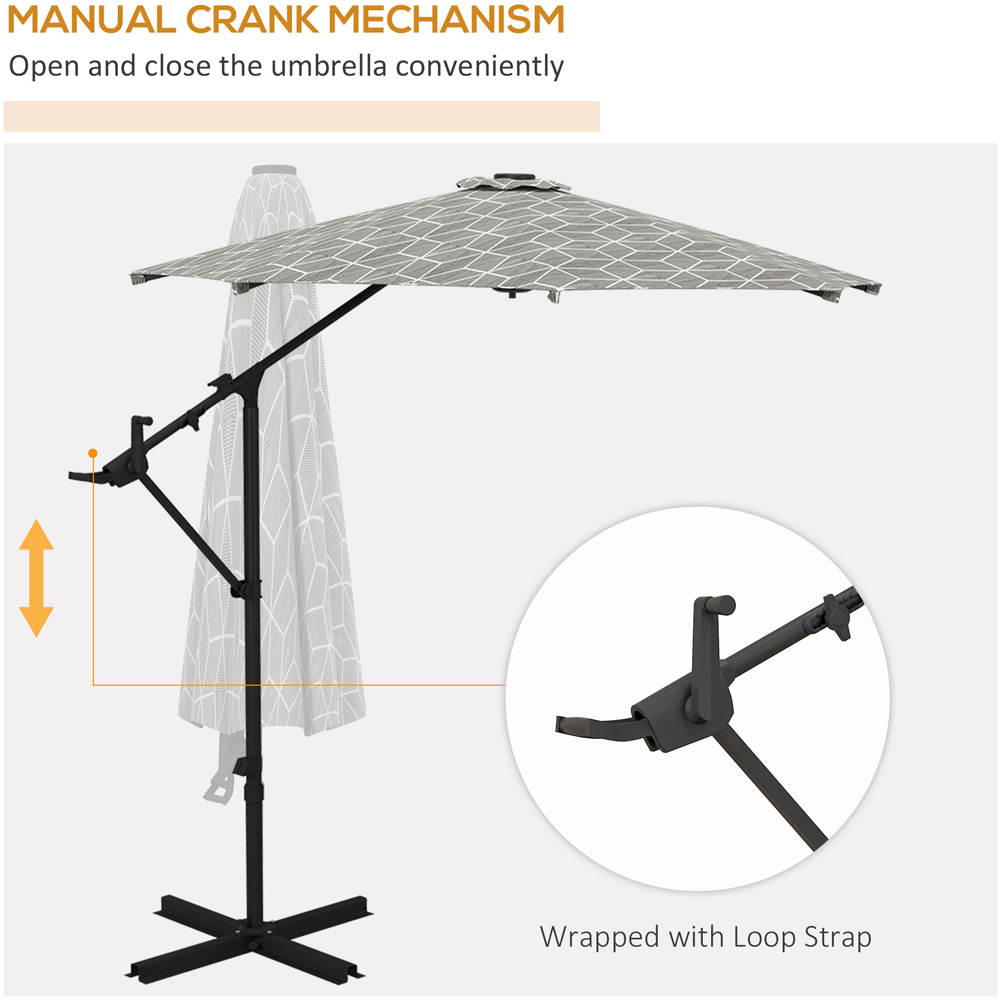 Outsunny 2 in 1 Convertible Cantilever Parasol with Cross Base 3m Image 6