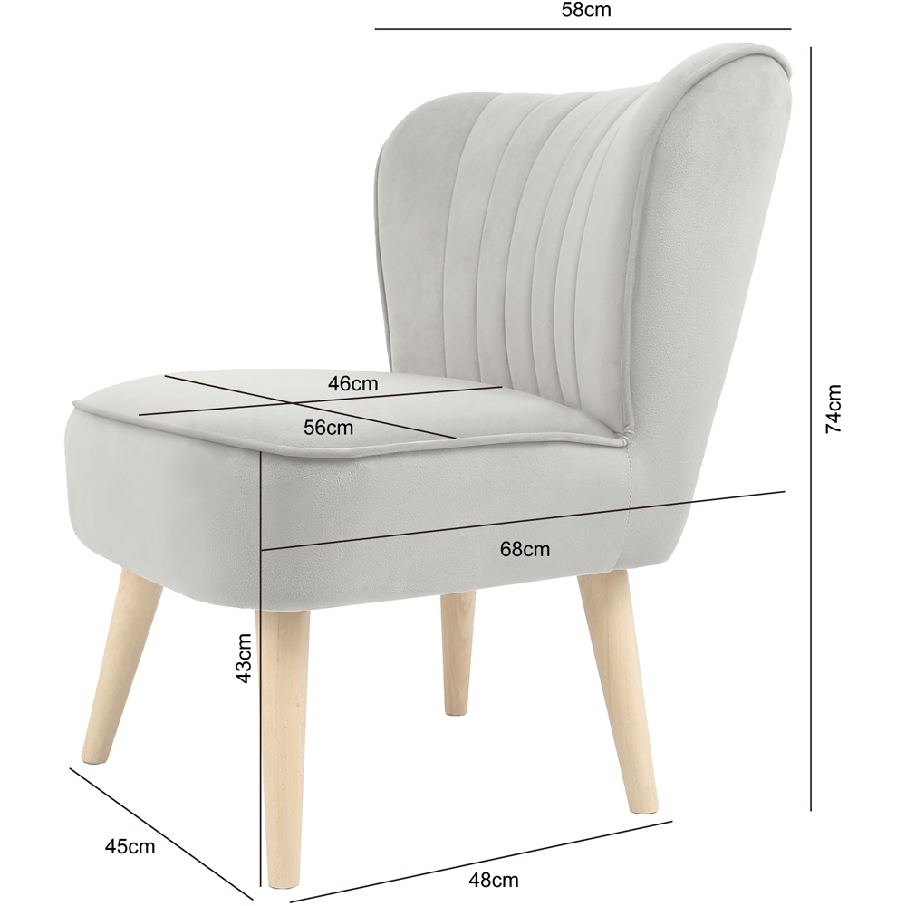 Shaun Grey Velvet Accent Chair Image 9