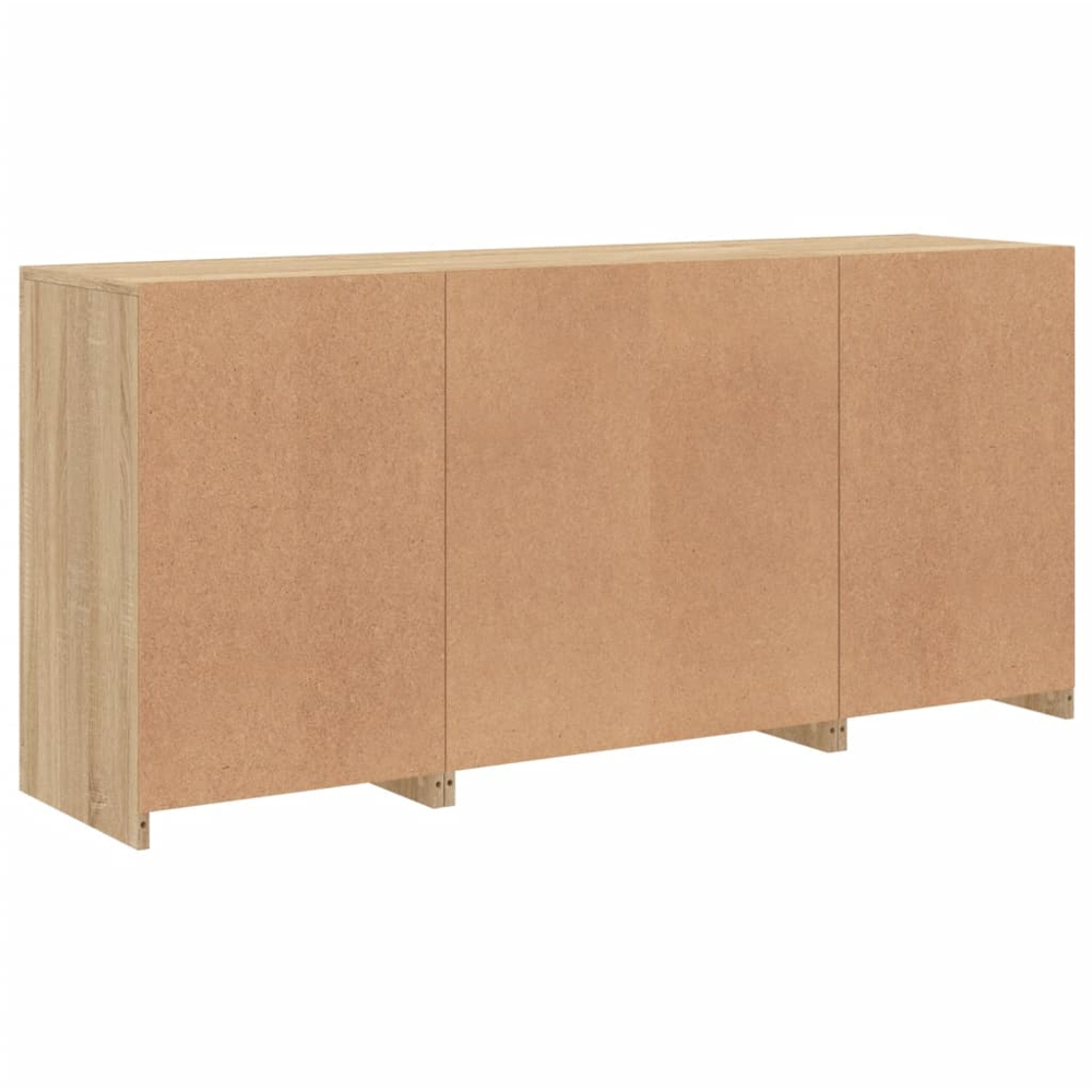vidaXL 2 Door 8 Shelf Sonoma Oak Sideboard with RGB LED Lights Image 8