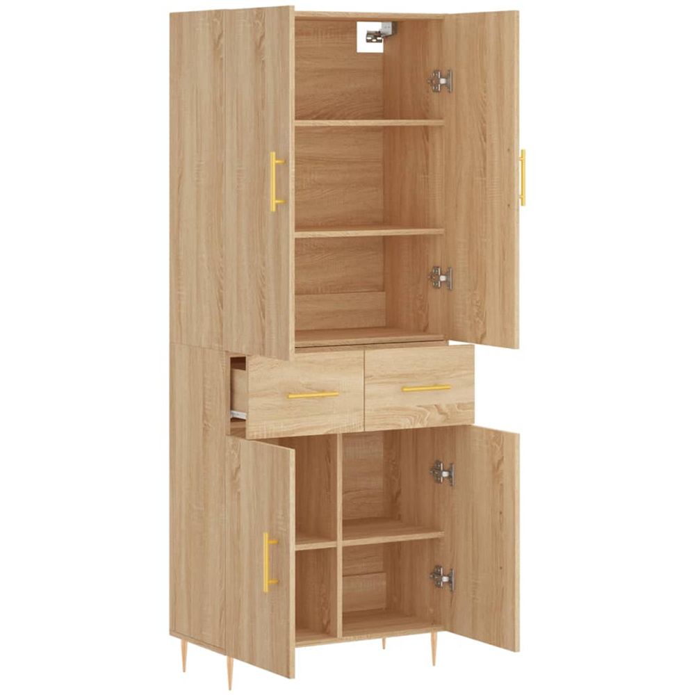 vidaXL 4 Door 2 Drawer Sonoma Oak Highboard Image 4