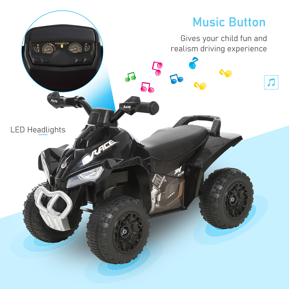 Tommy Toys Kids Black Foot to Floor Quad Ride On Car Image 4