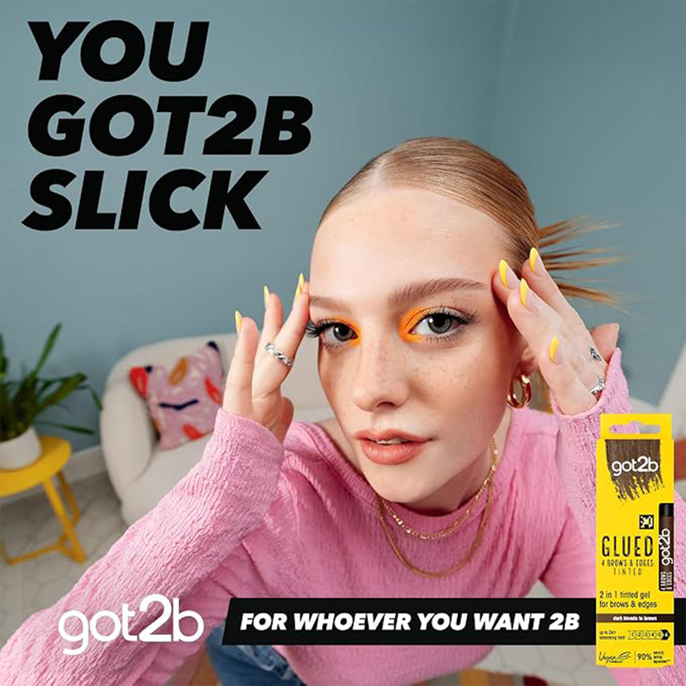 Got2b GEL Glued B & E Tint Dark Brown Strong Hold Tame Flyaways Brow Styling Gel 16ml 3 Pack Image 3