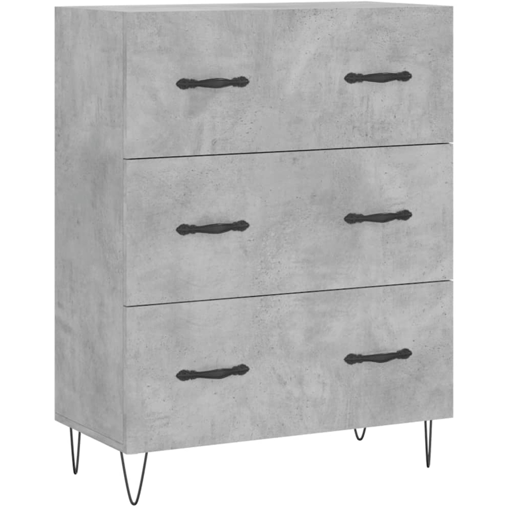 vidaXL 2 Door 3 Drawer Concrete Grey Highboard Image 7