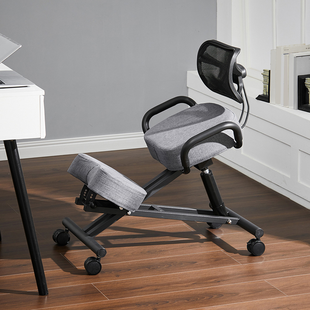 Living and Home Grey and Black Ergonomic Kneeling Chair Image 7