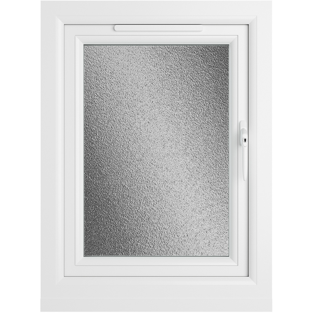 Crystal uPVC Double Glazed Window Right Hand Side Hung White Obscure Glass 610x820mm Image 2