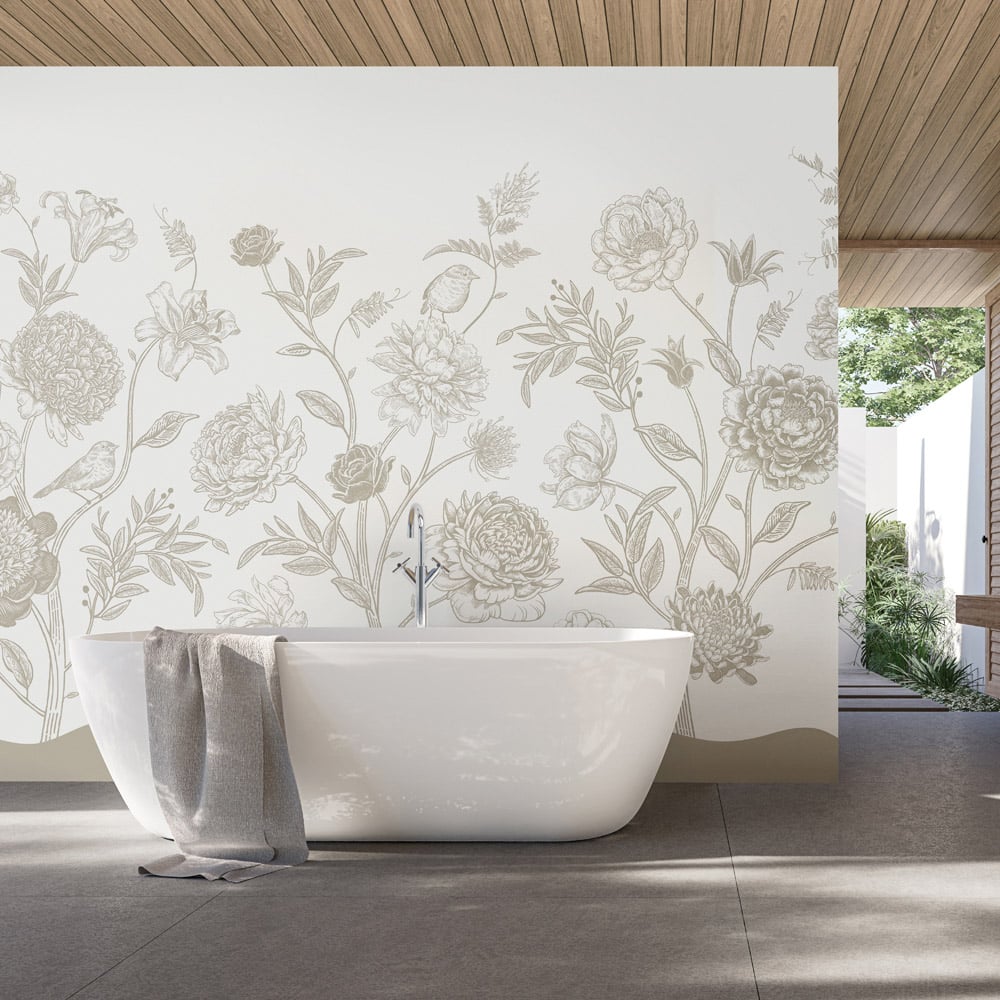 Origin Murals Jacobean Rose Trail Multicolour Wall Mural Image 1