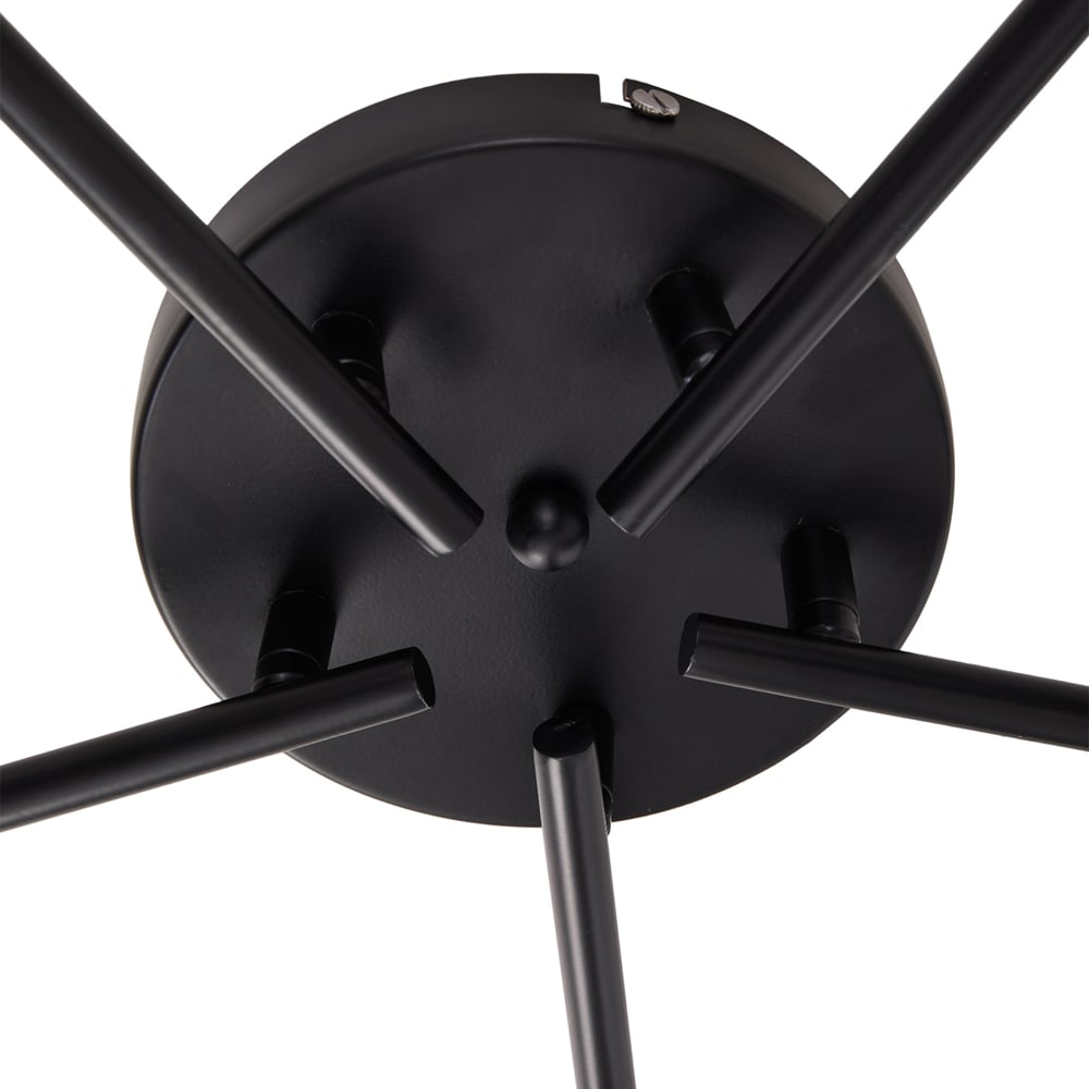 Living and Home Screw E27 Black and White 5 Light Marble Glass Semi Flush Mount Ceiling Light Image 6