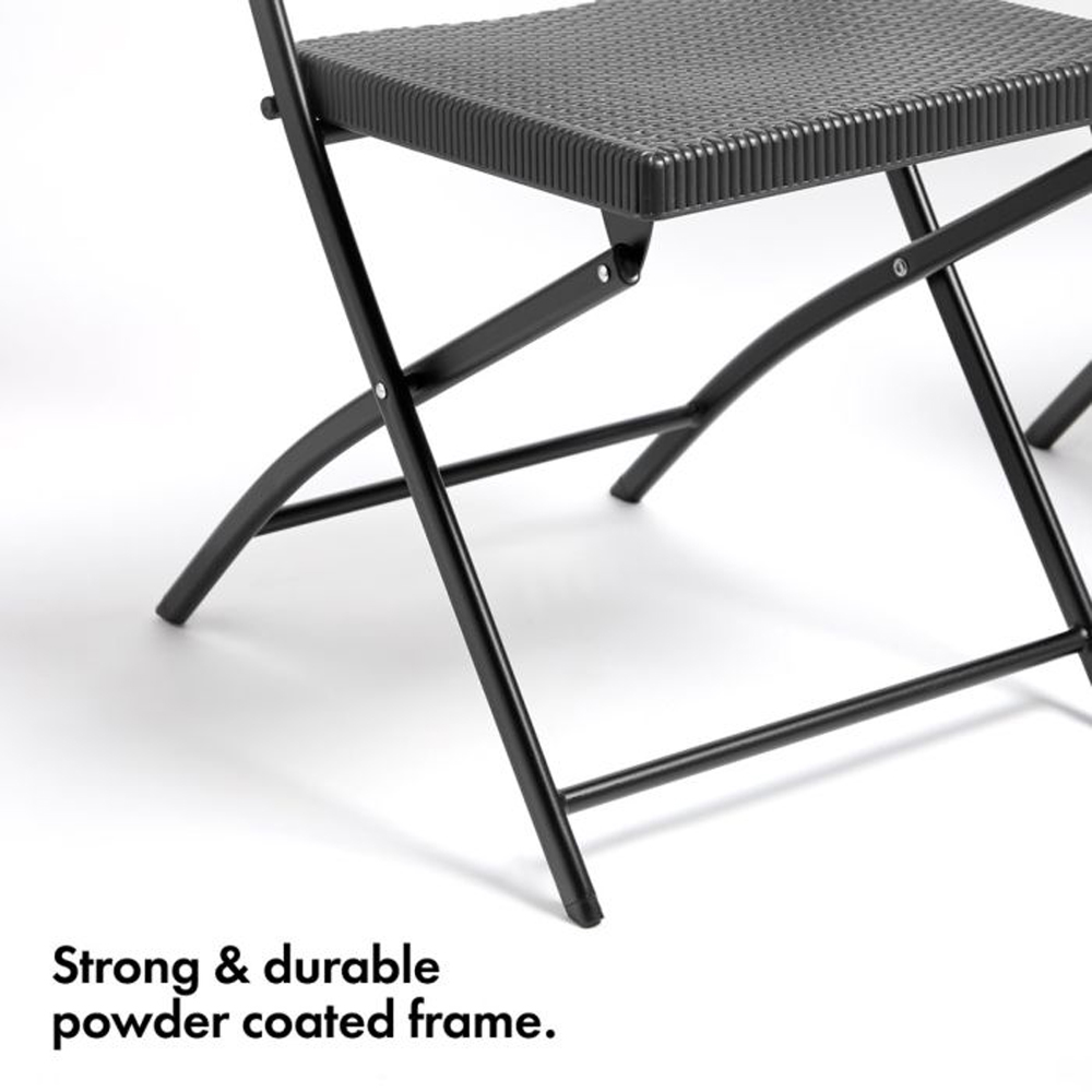 VonHaus Faux Rattan Folding Chair 2 Pack Image 7