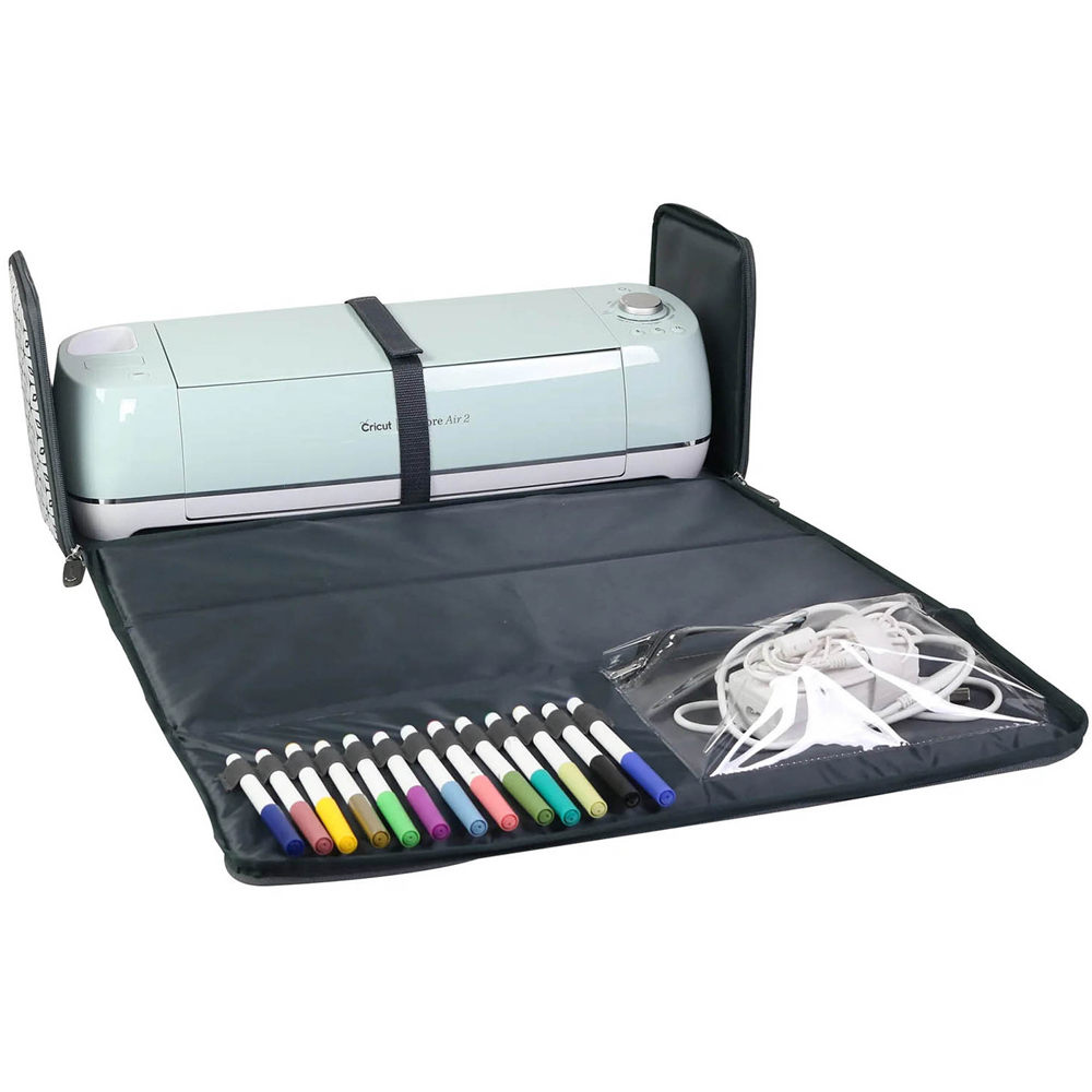 Everything Mary EVM12862-1 Grey White Geometric Diecut Machine Carry Case 56 x 20 x 23cm Image 2