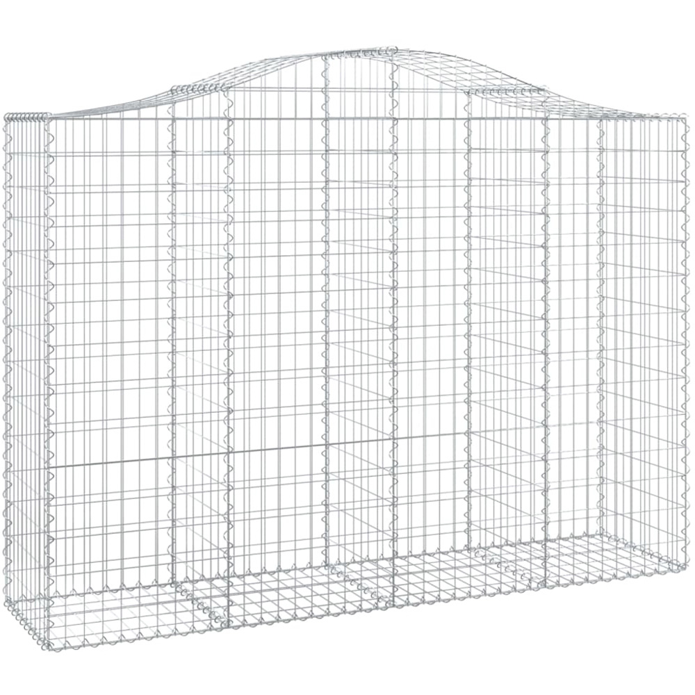 vidaXL Silver Galvanised Iron Arched Gabion Basket 140/160 x 50 x 200cm 3 Pack Image 1