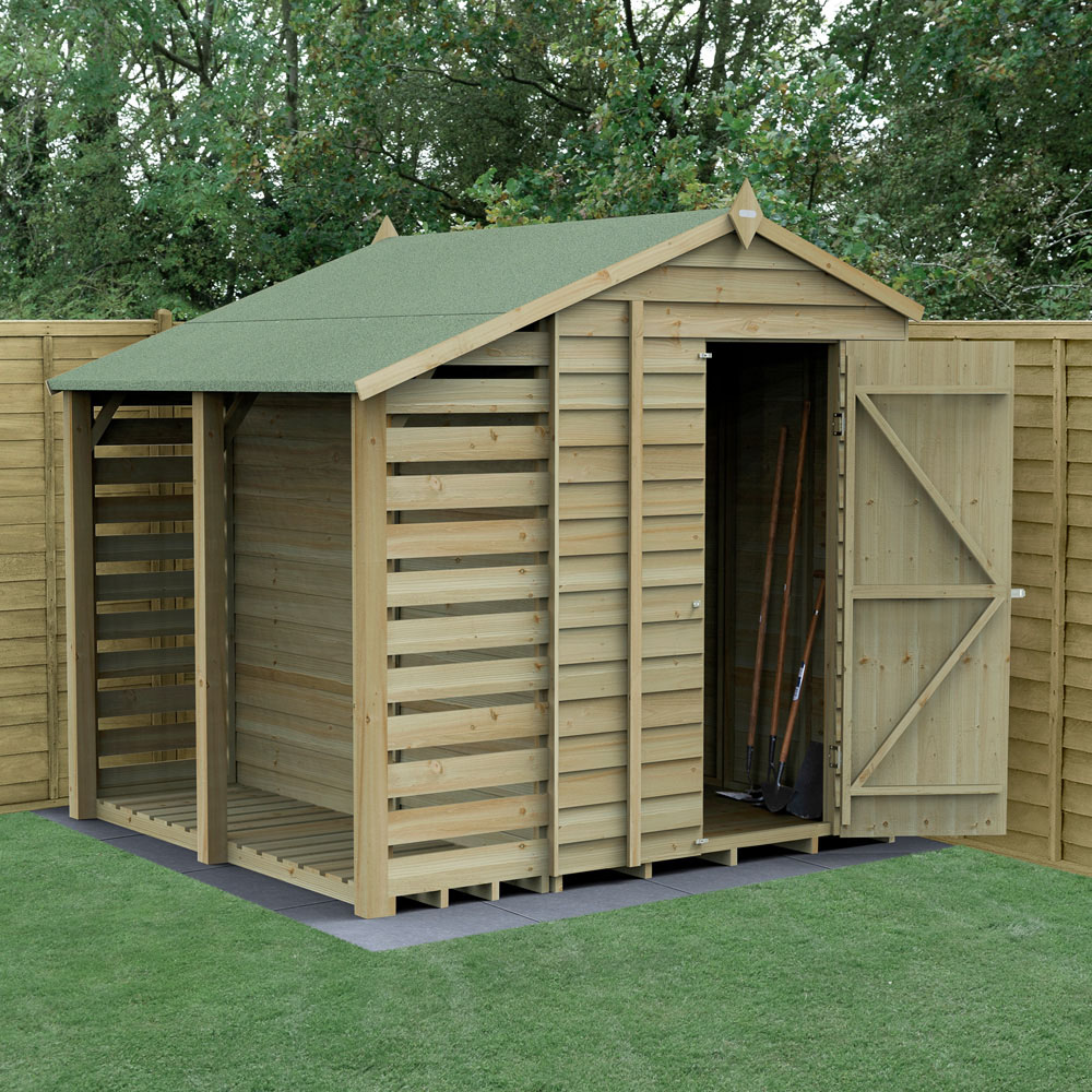 Forest Garden 4LIFE 5 x 7ft Single Door Lean To Apex Shed Image 2