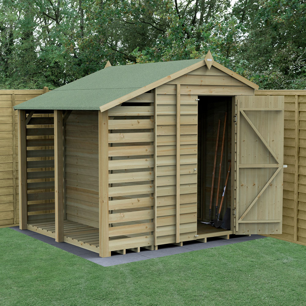 Forest Garden 4LIFE 5 x 7ft Lean To Apex Shed Image 2