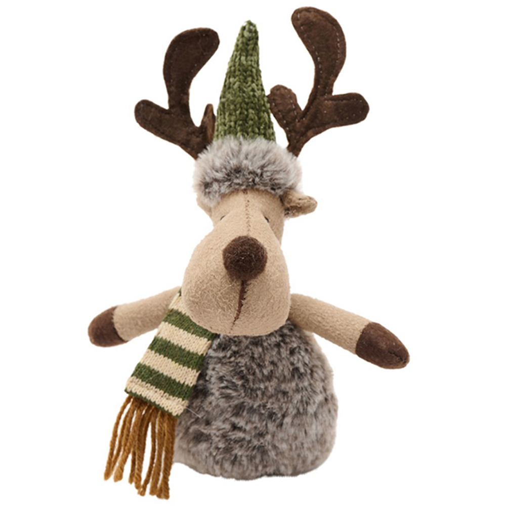 The Christmas Gift Co Plush Sitting Moose Ornament 2 Pack Image 2