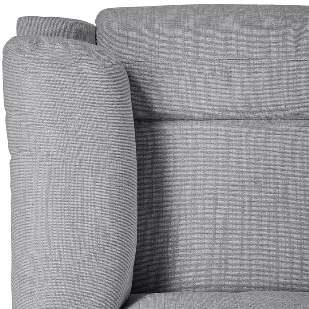 Living and Home Grey Chenille Push Back Recliner Armchair with Footrest Image 8