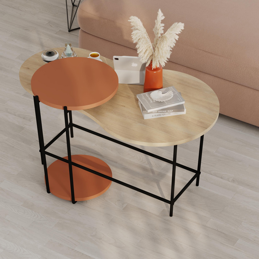 Decortie Cuddle Sapphire Oak Nest of Tables Set of 2 Image 5