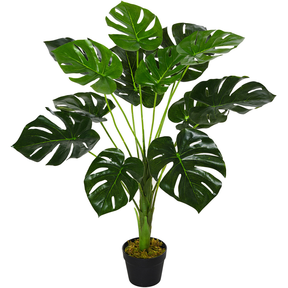 Outsunny Monstera Tree Artificial Plant In Pot 2.8ft Image 1