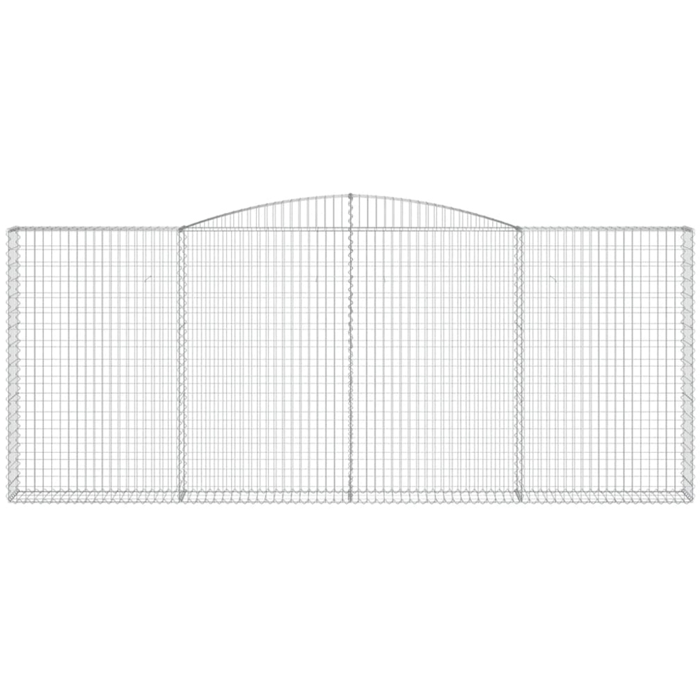 vidaXL Silver Galvanised Iron Arched Gabion Basket 400 x 30 x 160/180cm Image 1